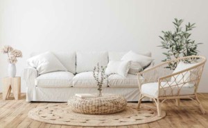 Ein stilvolles Wohnzimmer im Rattan Stil (depositphotos.com)